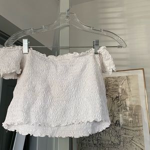 Forever 21 white off the shoulders top, crop